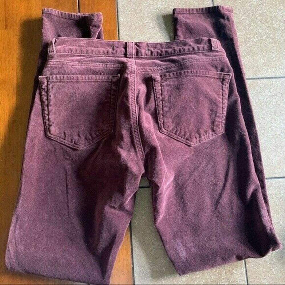 J Brand Red Women Maroon Velvet Legging Skinny Pants| Women's Size 27 - Picture 3 of 6